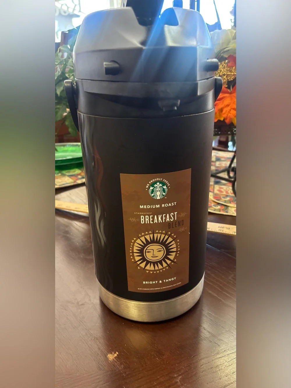 Starbucks Black & Silver Insulated Breakfast Blend Carafe